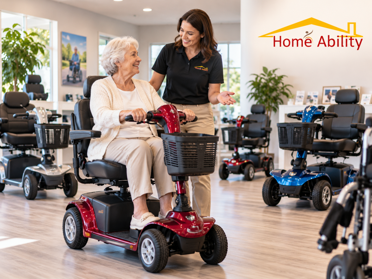 Choosing a mobility scooter at Home Ability Store in Jacksonville FL