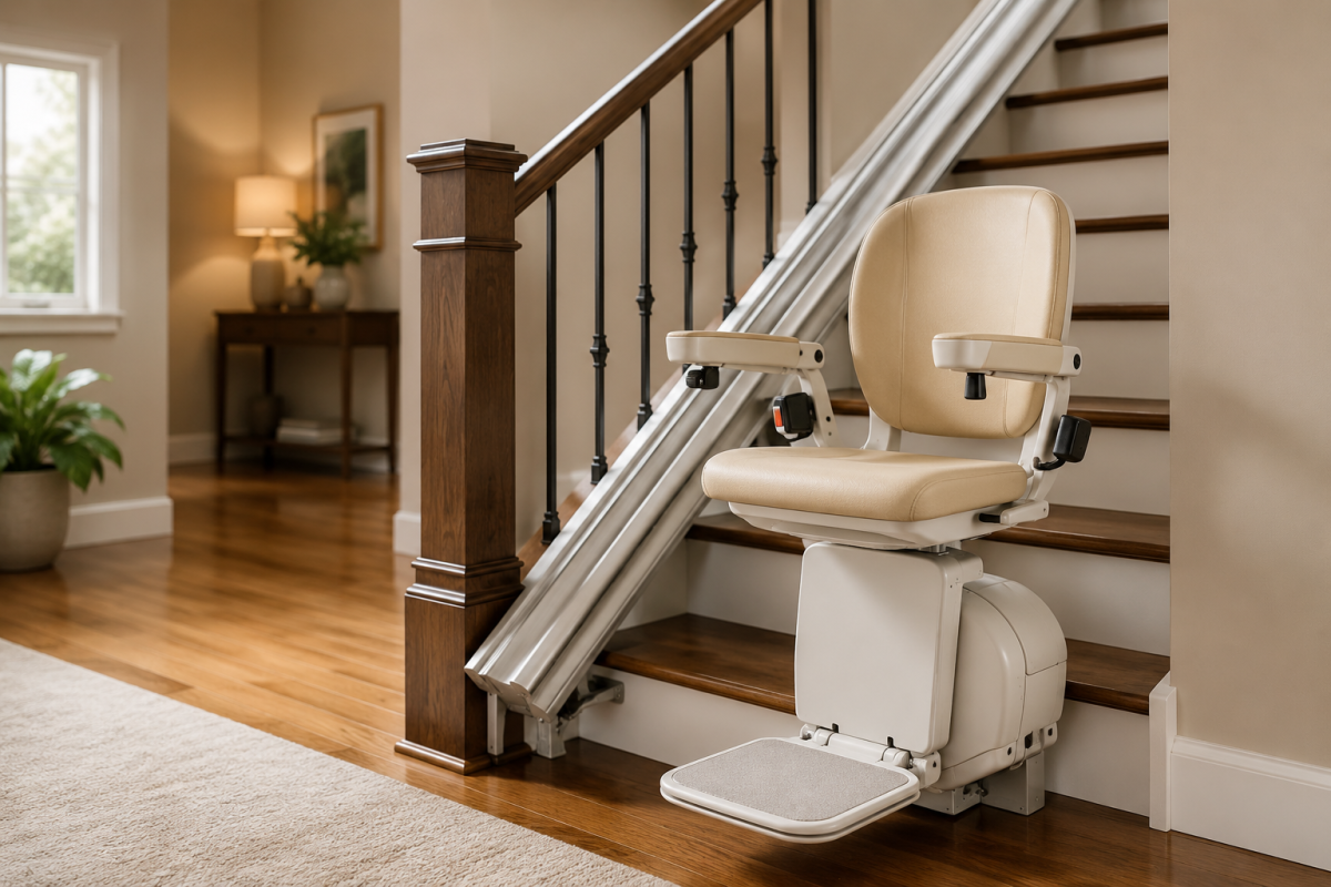 Stair lift installed on a staircase in Jacksonville, FL